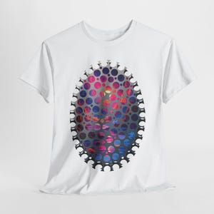 Unisex Modern Art T-shirt, Retro Industrial Vibes, Neon Modern Art, Boho Style, Graphic Art T-shirt on Soft, 100% Cotton T-shirt