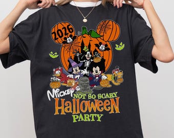 Comfort Colors® Mickey's Not So Scary Halloween Party 2026 Shirt, Mickey And Friends Halloween Shirt, Family Matching Disney Shirt
