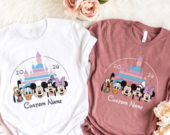 Custom 2026 Disney Mickey and Friends Family Matching Shirts, Disneyworld 2026 Family Shirts, Disney Vacation 2026 Trip Shirt