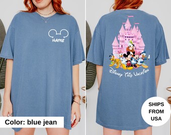 Comfort Colors Mickey and Friends Family Matching Shirt, Personalized Disney Mickey Mouse Shirt, Disney Family Trip Shirt, Mickey Kids Tee