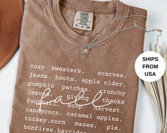 Comfort Colors® Fall Shirt, Cozy Fall Shirt, Womens Fall Shirts, Fall Tshirt, Fall Definition Shirt, Autumn Words Tee, Thanksgiving Tee