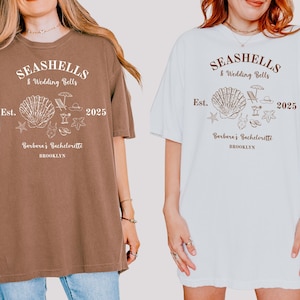 Seashells and Wedding Bells Shirts Bachelorette Shirts Beach Bachelorette Shirts Coastal Bachelorette Bach Club Tee Comfort Colors Shirts