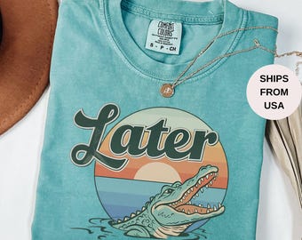 Chemise alligator rigolote Comfort Colors®, chemise Gator postérieur, t-shirt dicton du sud, chemise Gator rétro, t-shirt graphique Florida, chemise animal sarcastique