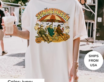 SUMMERWEEN HALLOWEEN SHIRT, Comfort Summerween Tshirt, Spooky Summer Vibes, Funny Monster Beach Party Tee, Vacation Shirt Scary Movie Lover