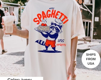 Comfort Colors Spaghetti Shirt, Funny Food Shirt, Foodie T Shirt, Funny Saying TShirt, Silly T-Shirt, Retro Graphic Tee, Vintage Aesthetic