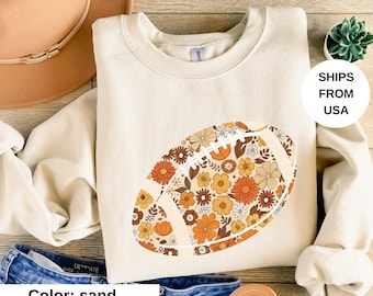 Football Shirt, Football Mom Shirt, Floral Football Shirts for Women, Fall Shirt, Football Season