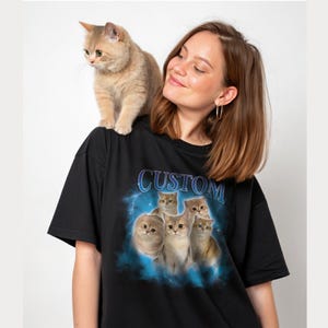 Custom Pet Bootleg Shirt, Custom Retro Cat Bootleg Shirt, Cat Mom Gift, Custom Pet Shirt, Custom Dog Lover Shirt, Dog Remembrance Gift