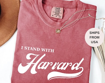 Comfort Colors I Stand With Harvard Shirt, Hands Off Harvard Tshirt, Harvard Resistance Tee, Anti Trump Shirt, FDT Shirt, Statue of Liberty