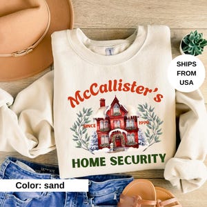McCallister Home Security Sweatshirt, Christmas Movie Sweater, Funny Christmas Sweatshirt, McCallister Shirt, Christmas Gift, Xmas Movie