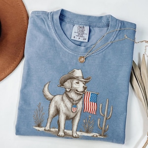 Chemise pour chien couleurs confort, chemise 4 juillet, chemise USA, chemise western, chemise 4 juillet, chemise drapeau américain, chemise Amérique, t-shirt vintage