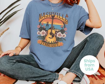 Comfort Colors Tennessee Western Shirt, Country Music Shirt, Vintage Nashville T-Shirt, Nashville Vacation T shirt, Music City Shirt