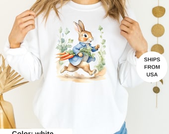 Peter Rabbit Sweatshirt, Spring Sweatshirt, Easter Sweater, Easter Bunny Shirt, Peter Rabbit Shirt, Rabbit Lover Shirt, Kindergarten Teacher