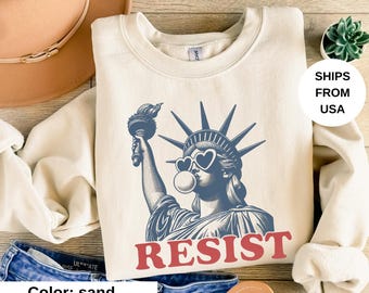 Resist Shirt Statue of Liberty Tshirt, Resist T Shirt Women, Resist Tshirt for Feminist Gift, Resist T-Shirt, Resist Tee for Feminist Shirt