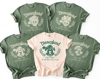 Comfort Colors® Retro Mickey And Friends Christmas Shirt | Disney Christmas T-Shirt, Disneyland Xmas Family Shirt, Christmas Family Matching