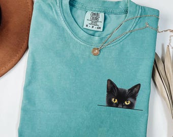 Black Cat T-Shirt, Black Cat Gifts, Cat Mom, Cat T Shirt, Cute Kitty, Cat Halloween Shirt, Pet Shirt, Cat Shirt For Women, Cat Shirt Women