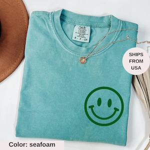 Happy Face Comfort Colors Shirt, Custom Happy Face Shirt, Smile Shirt, Retro Happy T-Shirt, Happy Smile Shirt, Custom Shirt