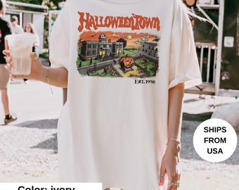 Halloweentown Shirt, Comfort Colors Halloween Tshirt, Retro Halloweentown T-Shirt, Halloweentown University Tees, Halloween Crewneck Gifts