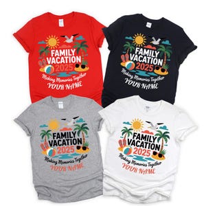 Chemise vacances en famille 2025, Souvenirs ensemble, chemise familiale personnalisée, t-shirts assortis à la famille, t-shirts vacances d&#39;été, chemises vacances en famille
