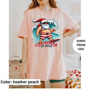 Christmas In July Shirt, Santa Summer Shirt, Christmas In Summer Shirt, Xmas In July Gift, Tropical Christmas Family Gift Shirt, Xmas Summer