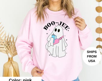Halloween Ghost Sweatshirt, Boo Jee Shirt, Boo Shirt, Spooky Ghost Hoodie, Spooky Season Ghost Sweater, Spooky Vibes Shirt, Halloween Gifts