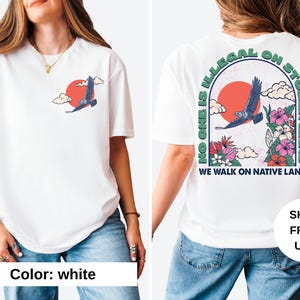 No One is Illegal on Stolen Land Shirt, Antiracist T-Shirt, Pro Immigrant Tee, Human Rights Top, Abolish ICE, Social Justice Activism Gift