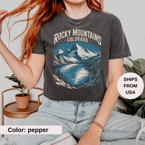 Colorado Shirt, Rocky Mountains Shirt, Colorado Rockies Shirt, Retro Oversized Comfort Colors® Shirt, Colorado Mountains Shirt for Hiking