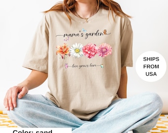 Mama's Garden Shirt, Grandma's Garden Sweatshirt, Custom Birthflower Shirt, Gift for Grandma, Mom's Garden Tee, Mother's Day Gift Sweater