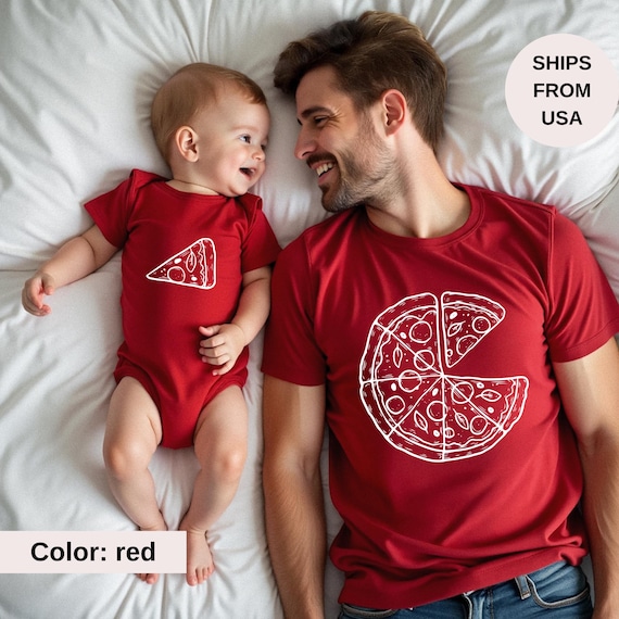 Dad Baby Matching Shirts, Daddy and Me Funny Shirts, Pizza and