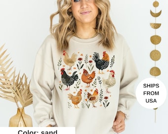 Chicken Sweatshirt, Thanksgiving Sweatshirt, Christmas Sweatshirt, Gifts for mom, Holiday Sweatshirt, trending now, gifts for sister