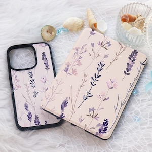 Purple Flowers Personalization All New Kindle 12th Gen 2025 Case paperwhite 2024 cover paperwhite 6.8 case,Case For iPhone 14-17 Pro/Max