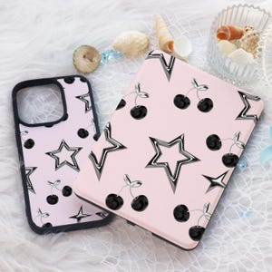 Cherry and Star Personalization All New Kindle 12th Gen 2024 Case paperwhite 2021 cover paperwhite 6.8 case,Case For iPhone 14-16 Pro/Max