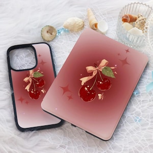 Sweet Red Cherry Personalization New Kindle 12th Gen 2024 2025 Case Paperwhite 2021 Cover Paperwhite 6.8 Case, Case For iPhone 14-16 Pro Max
