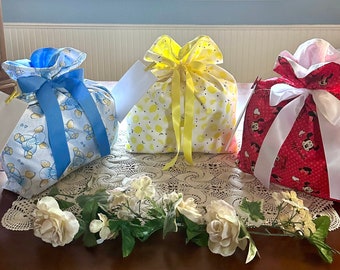 Large Reusable Fabric Gift Bag: Children's or Baby's, with Card Clip