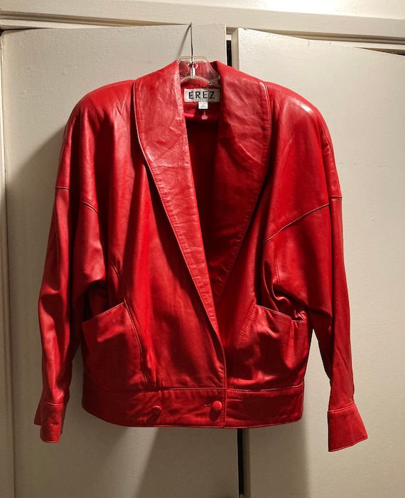 Vintage Red Leather Jacket