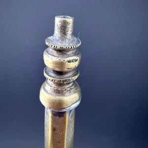 Pair of 1950s French Perfume Bottles | Blue Glass & Brass | Mid-Century Vanity Decor image 9
