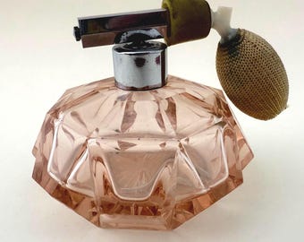Luxury Vintage Glass Perfume Atomizer Bottle – 1950s Elegant Vanity Décor