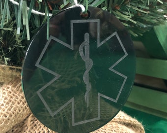 Star of Life ornament in smoke gray acrylic