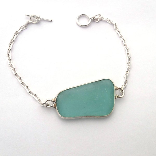 Aqua Sea Glass Bracelet | Sea Glass Bracelet | Beach Glass Bracelet | Wedding Jewelry