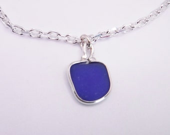 Cobalt Blue Sea Glass Anklet | Sea Glass Anklet | Beach Glass Anklet | Wedding Jewelry