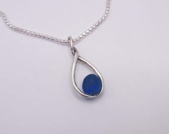 Sea Glass Necklace| Turquoise Sea Glass Necklace | Turquoise Figure 8 Sea Glass Necklace | Wedding Jewelry | Gift for Her