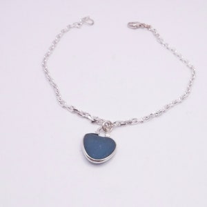 Sea Glass Anklet Cornflower Blue Sea Glass Dangle AnkletBeach Glass AnkletBeach Anklet image 3