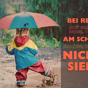 Lustige Postkarte "Regen" mit Wortwitz, KI generiert, Vintage, Geschenkidee aus Österreich, Sprüche zum Verschenken, Recyclingpapier