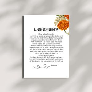 Carta de amor para hermana, regalo personalizado, mejor hermana del mundo, declaración de amor, cumpleaños, regalo de cumpleaños