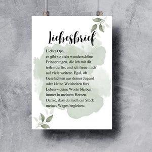 Carta de amor para abuelo, regalo personalizado, el mejor abuelo del mundo, declaración de amor, cumpleaños, regalo de cumpleaños para abuelo, gracias
