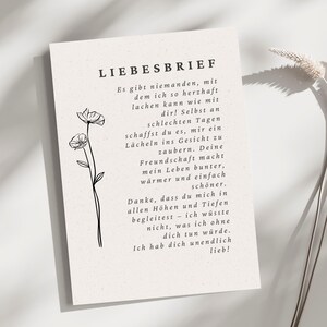Carta de amor para la mejor amiga, regalo personalizado, mejor amiga, declaración de amor, cumpleaños, regalo de cumpleaños, agradecimiento
