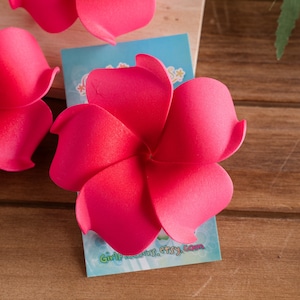 Pink  Floral Hair Clip,  3 Inch Foam Flowers,     Wedding Hair Flowers, Beach Party, One Piece