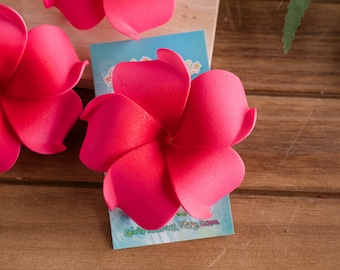 Pink  Floral Hair Clip,  3 Inch Foam Flowers,     Wedding Hair Flowers, Beach Party, One Piece