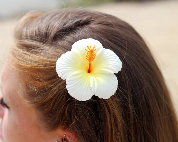 White Hibiscus Hair Flower White Hibiscus Hair Flower