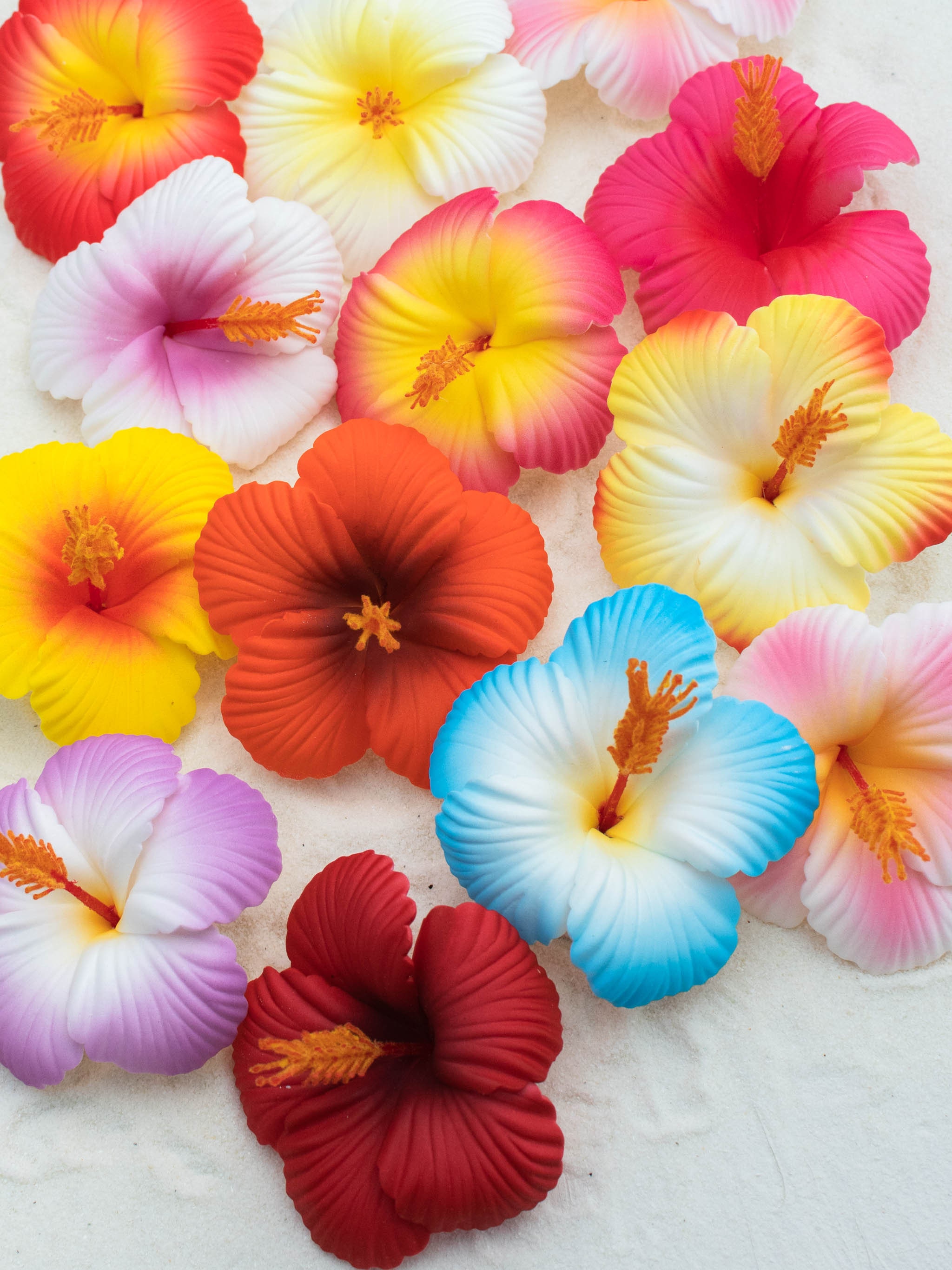 Hibiscus Hair Clips, 1DZ, 2 3/4 Inch, Beach Hair Flowers