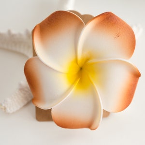 Brown Plumeria Hair Clip, Women's Hair Clips,     Beach Wedding Hair Accessory, 3 1/2  inch Diameter,